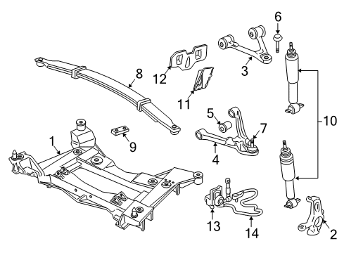 1998 Chevrolet Corvette Front Suspension Components, Lower Control Arm, Upper Control Arm, Stabilizer Bar Rear Suspension Knuckle Assembly Diagram for 10332530