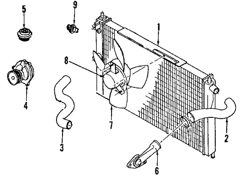 1992 Pontiac LeMans Ignition System Motor(Blower), W/Fan, Electric Cooling(N00&L75) Diagram for 90245079