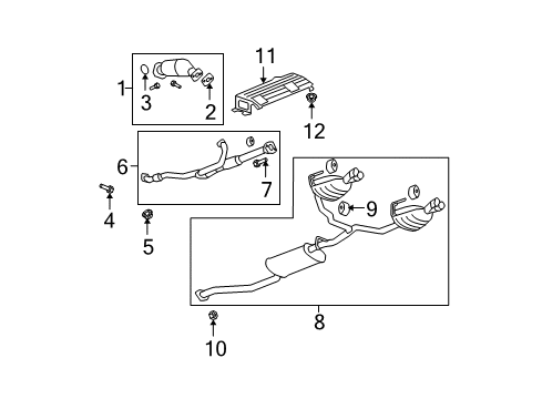2008 GMC Acadia Exhaust Components Intermed Pipe Stud Diagram for 15028620