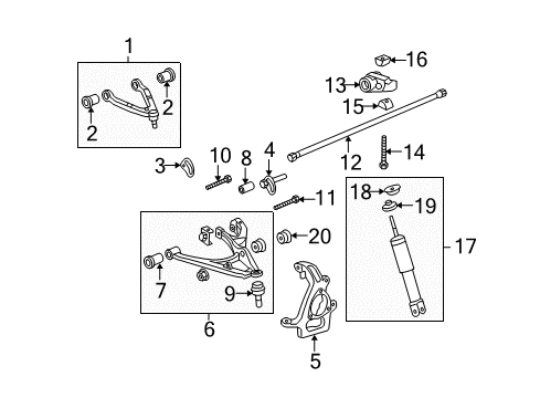 2009 Hummer H3 Front Suspension Components Lower Control Arm Mount Bushing Diagram for 15088366