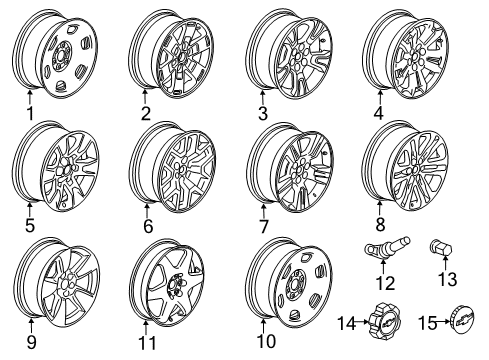 2017 Chevrolet Colorado Wheels, Covers & Trim Hub Cap Diagram for 20997899