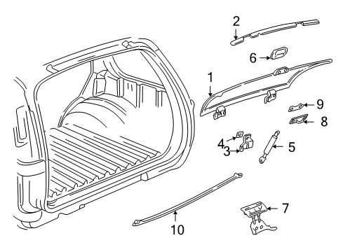 1999 Oldsmobile Bravada Tail Gate Glass & Hardware Wire Asm-Rear Window Defogger Wiring Harness Extension Diagram for 12173977