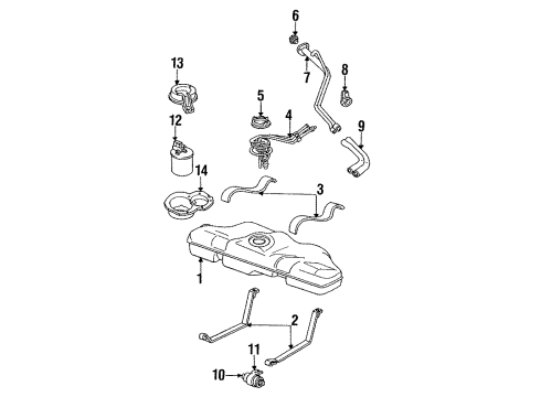 1990 Chevrolet Cavalier Filters Support-Fuel Vapor Canister Diagram for 22540126