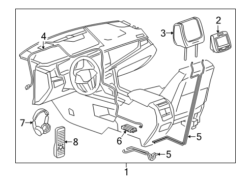 2017 Cadillac XT5 Entertainment System Components Module Diagram for 19244304