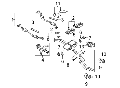 2004 Pontiac GTO Exhaust Components 3Way Catalytic Convertor Assembly (W/ Exhaust Manifold P Diagram for 92066694