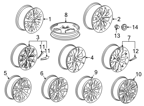 2018 Cadillac XTS Wheels Wheel, Alloy Diagram for 23372449