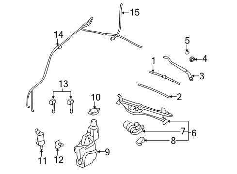 2004 Cadillac SRX Wiper & Washer Components Rear Washer Pump Diagram for 88958155