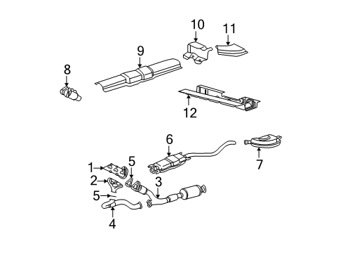 2002 Saturn L300 Exhaust Manifold Exhaust Muffler Assembly (W/ Tail Pipe) Diagram for 22702670