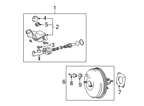 2008 Pontiac Vibe Hydraulic System Cylinder, Brake Master Diagram for 88971207