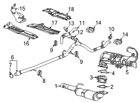 2020 GMC Sierra 1500 Exhaust Components Tailpipe Extension Diagram for 84240386