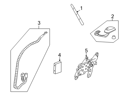 2008 Buick Enclave Antenna & Radio Antenna Cable Diagram for 25955426
