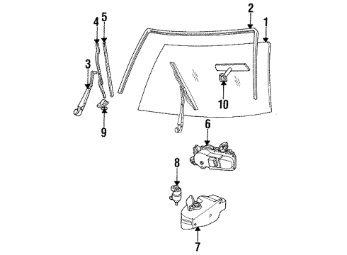 1990 Chevrolet S10 Wiper & Washer Components Blade, Windshield Wiper Diagram for 12363297