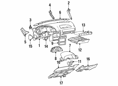 1995 Chevrolet Beretta Instrument Panel Instrument Panel Gage CLUSTER Diagram for 16182751