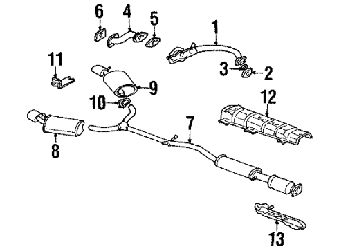 2002 Oldsmobile Aurora Exhaust Components Seal-Exhaust Manifold Front Pipe Diagram for 12558574