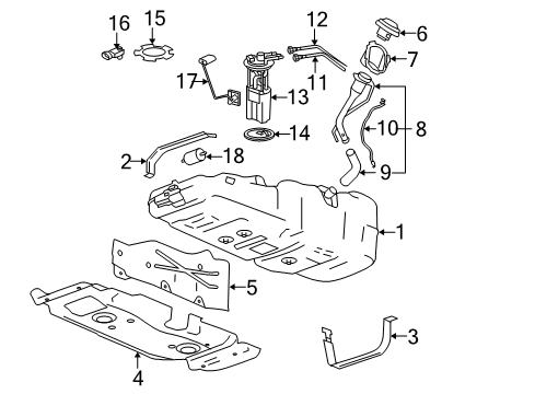 2004 GMC Canyon Fuel System Components Tank Asm-Fuel Diagram for 15239258