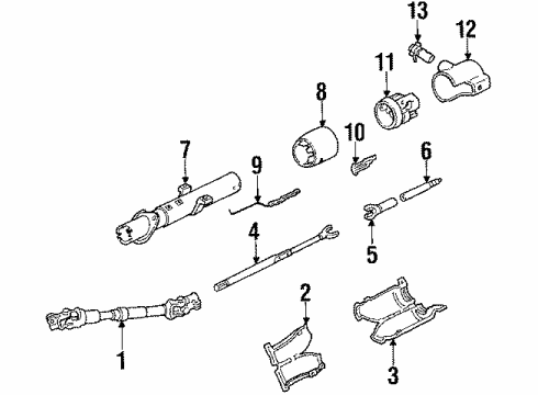 1985 Chevrolet Corvette Ignition Lock Housing Kit, Steering Column Diagram for 7843689