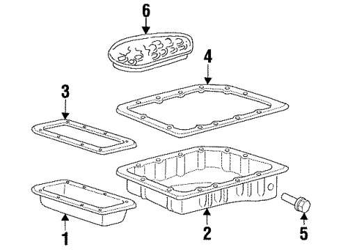 1998 Cadillac Catera Automatic Transmission Gasket, Automatic Transmission Front Oil Pan Diagram for 96014235