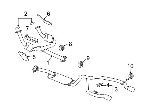 2004 Chevrolet SSR Exhaust Components 3Way Catalytic Convertor Assembly (W/ Exhaust Manifold P Diagram for 15106982
