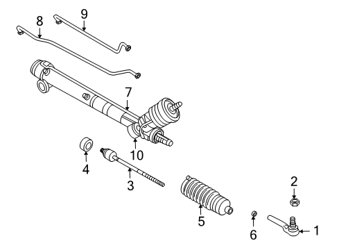 2009 Cadillac XLR P/S Pump & Hoses, Steering Gear & Linkage Outer Tie Rod Diagram for 26086581