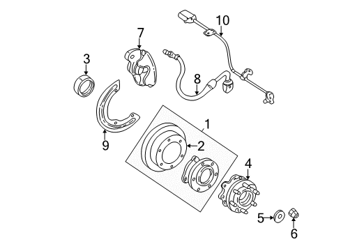 1995 GMC C3500 Front Brakes Front Brake Rotor Assembly (W/ Hub) (Lh) Diagram for 12361508