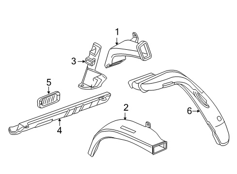 2017 Chevrolet Traverse Ducts Outlet Duct Diagram for 23378746