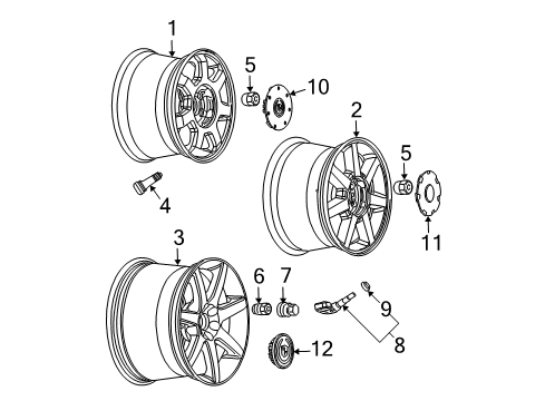 2004 Cadillac CTS Wheels, Covers & Trim Wheel Trim CAP Diagram for 9594997