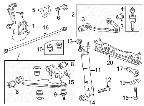 2015 GMC Sierra 2500 HD Front Suspension Components, Lower Control Arm, Upper Control Arm, Stabilizer Bar Lower Ball Joint Diagram for 19256656
