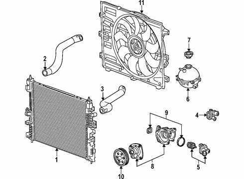2019 Chevrolet Traverse Cooling System, Radiator, Water Pump, Cooling Fan Fan Module Diagram for 84199037