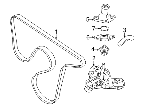 1994 GMC Safari Belts & Pulleys Fan Belt Diagram for 12576753