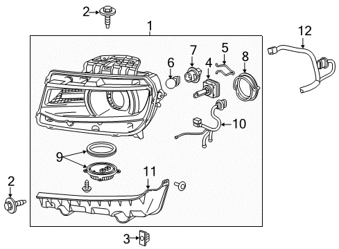 2014 Chevrolet Camaro Headlamps Composite Headlamp Diagram for 23187850