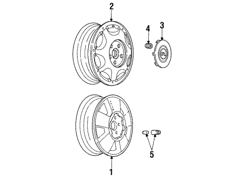 1991 Buick Reatta Wheels Cap Assembly Diagram for 3521602