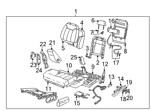 1998 GMC C1500 Power Seats Switch Asm, Driver Seat Back Lumbar Support *Neutral Diagram for 12380836
