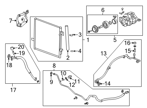 2009 Hummer H3 Air Conditioner Clutch Kit, A/C Diagram for 15268655