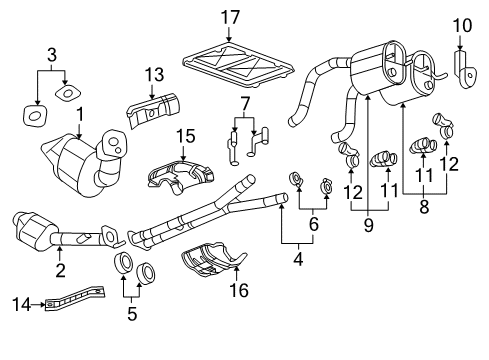 2010 Chevrolet Corvette Exhaust Components Converter & Pipe Diagram for 15218288