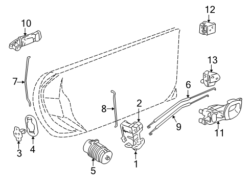1999 Chevrolet Corvette Lock & Hardware Lock Diagram for 10346750