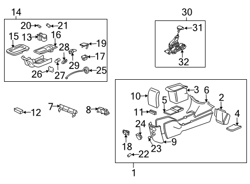 2003 Chevrolet Impala Gear Shift Control - AT Lever Asm, Automatic Transmission Control Diagram for 26090114