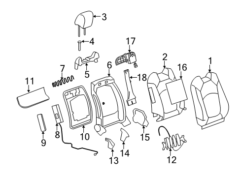 2014 Chevrolet Traverse Front Seat Components Inner Finish Panel Diagram for 25947646
