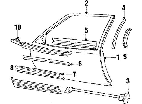 1994 Oldsmobile Cutlass Supreme Front Door & Components, Exterior Trim Front Door Lock Assembly Diagram for 16629131