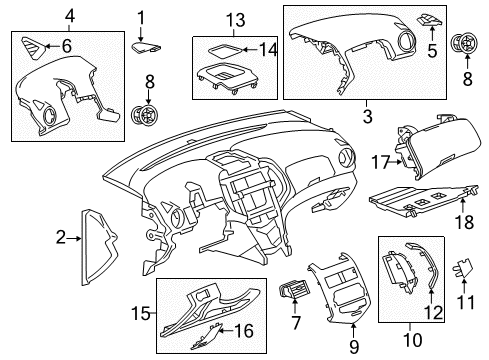 2014 Chevrolet Sonic Cluster & Switches, Instrument Panel Lower Column Cover Diagram for 42439777