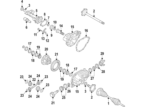 2016 Chevrolet Tahoe Front Axle, Axle Shafts & Joints, Differential, Drive Axles, Propeller Shaft Adjuster Diagram for 22934983