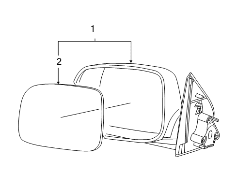 2005 Chevrolet Colorado Outside Mirrors Mirror Assembly Diagram for 15246904