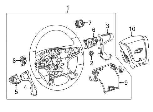 2015 Chevrolet Silverado 1500 Steering Column & Wheel, Steering Gear & Linkage Cover Diagram for 23107805