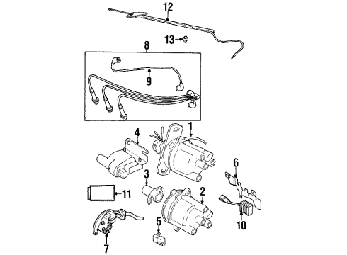 1998 Chevrolet Metro Fuel Injection Wire Kit, Spark Plug Diagram for 30019858
