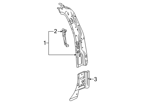 2015 Chevrolet Silverado 2500 HD Lock Pillar Lower Panel Diagram for 23226124
