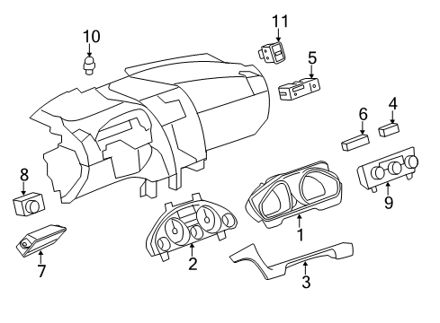 2013 Chevrolet Traverse Cluster & Switches, Instrument Panel Instrument Cluster Assembly Diagram for 23189655
