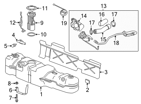 2019 Chevrolet Express 3500 Fuel Supply Fuel Tank Diagram for 84082483