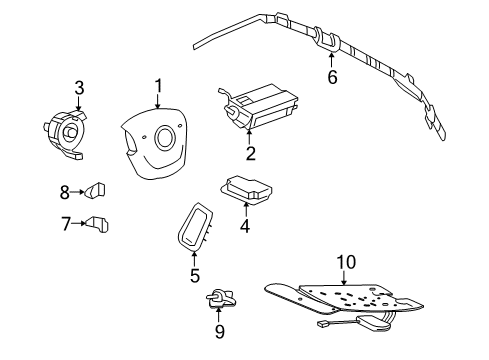 2013 Cadillac CTS Air Bag Components Side Impact Inflator Module Diagram for 20970105