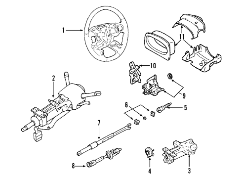 2005 Cadillac STS Steering Column, Steering Wheel Steering Wheel Assembly *Medium Duty Dark Cashme Diagram for 15146425