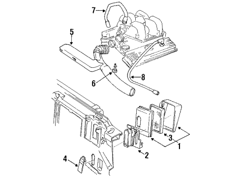 1992 GMC Jimmy Filters Deflector-Front Air Intake Duct Diagram for 15693790