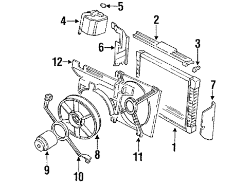 1988 Pontiac Grand Am Radiator & Components, Cooling Fan Fan Kit, Electric Cooling Diagram for 22098791